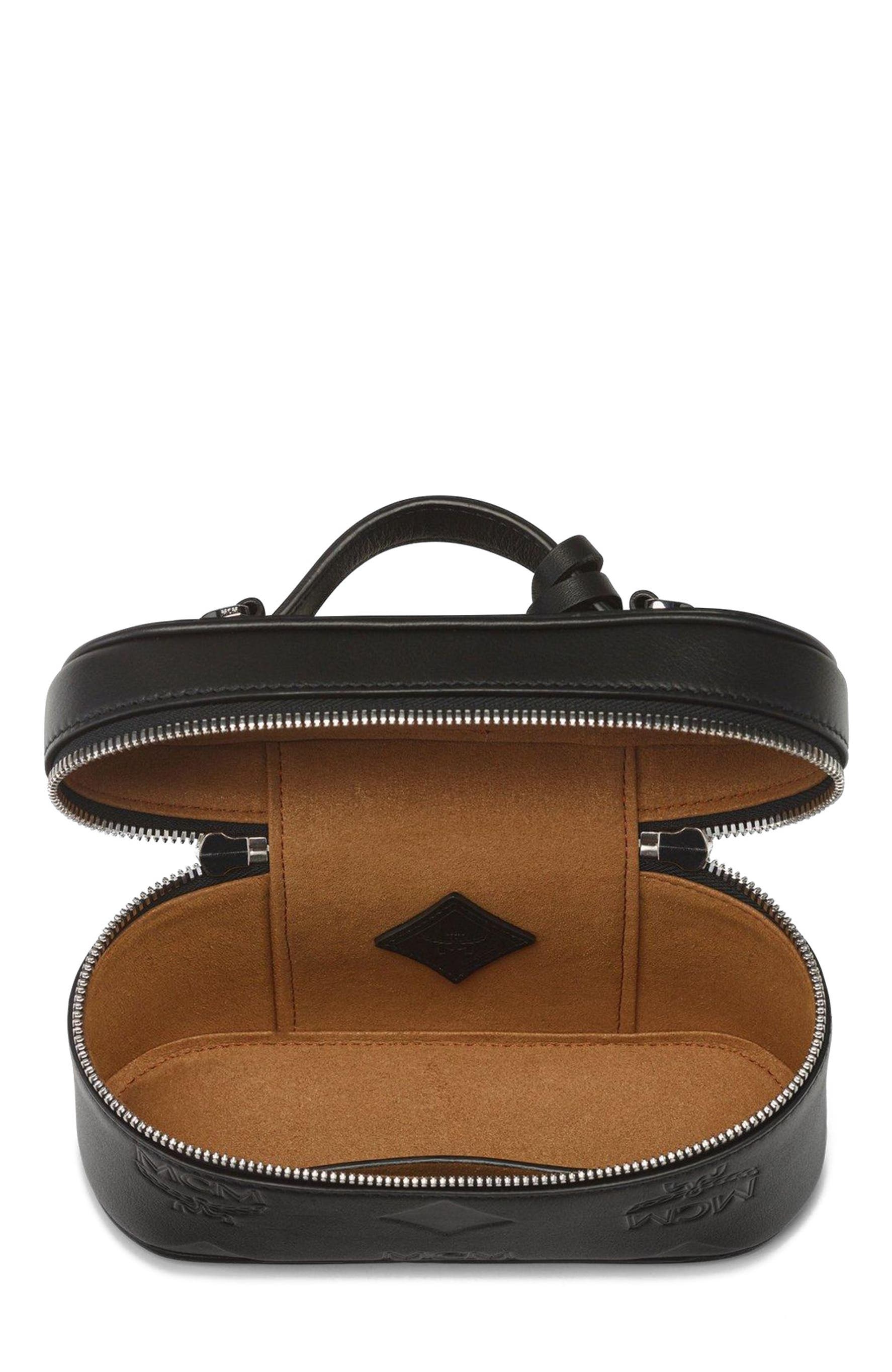 Aren Vanity Case in Maxi Monogram Leather, Alternate, color, Black