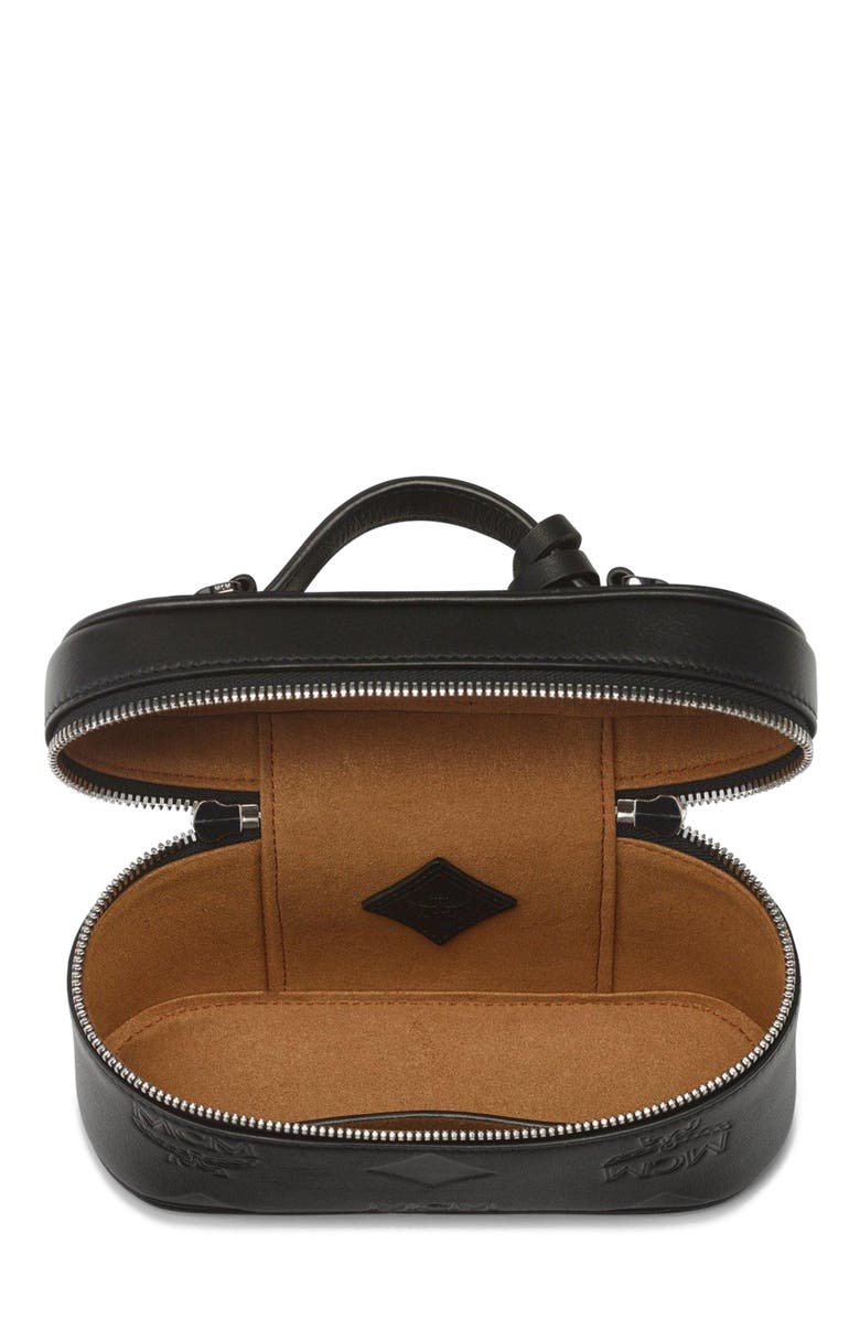 MCM Aren Vanity Case in Maxi Monogram Leather, Alternate, color, Black