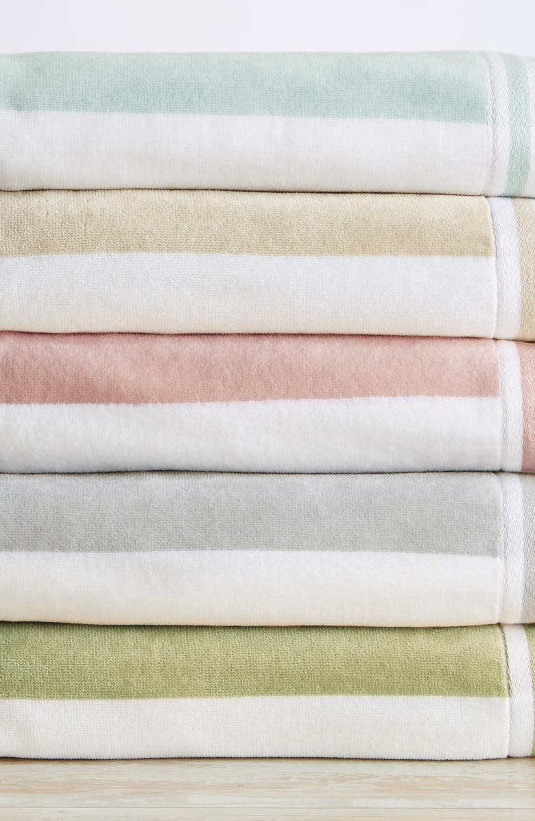 Woven & Weft Oversize Stripe Beach Towel, Alternate, color, Dusty Rose / White