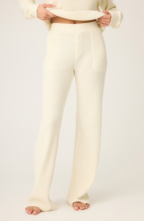 Pj Salvage Morning Waffle Knit Pajama Pants In Neutral