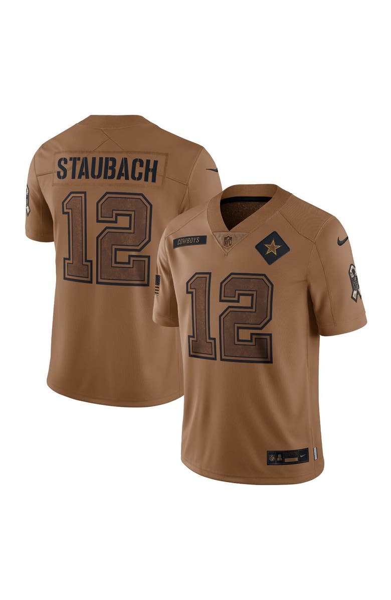 Nike Men's Nike Roger Staubach Brown Dallas Cowboys 2023 Salute To Service Retired Player Limited Jersey, Alternate, color,