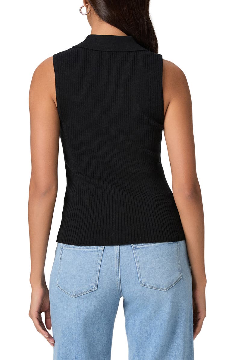 PAIGE Vesta Rib Sleeveless Polo, Alternate, color, Black