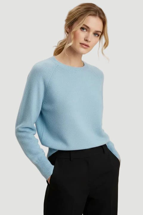 Cashmere Long Sleeve Pullover Crewneck