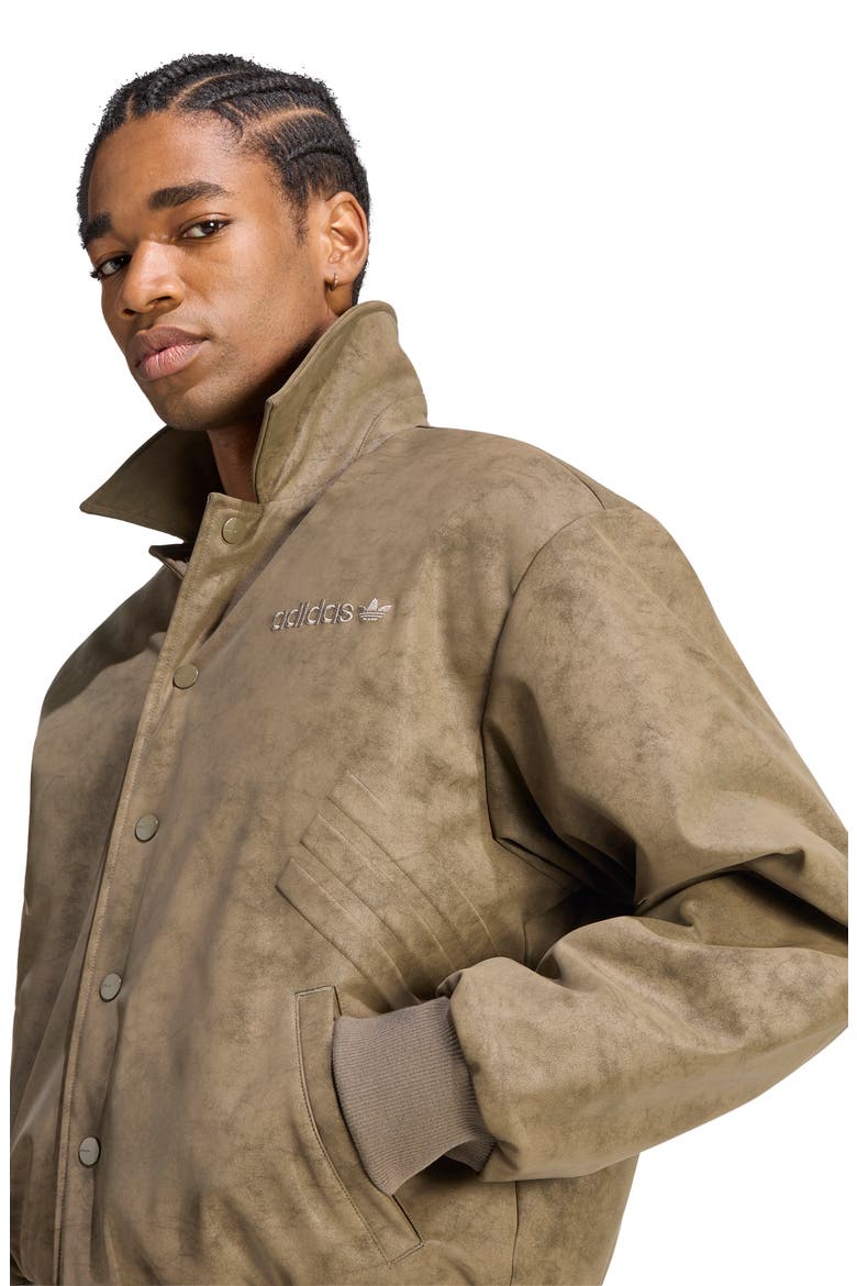 Faux Leather Bomber Jacket, Alternate, color, BRANCH