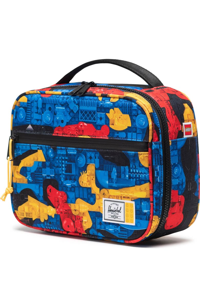 Herschel Supply Co. x LEGO<sup>®</sup> Kids' Pop Quiz Lunch Bag, Alternate, color, Scavenger Hunt Bricks