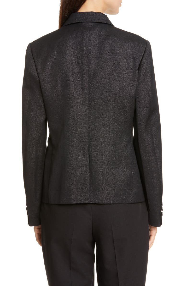 Comme des Garçons Metallic Wool Blend Twill Blazer, Alternate, color, 