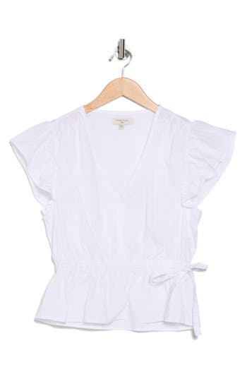 Habitual Flutter Sleeve V-neck Top