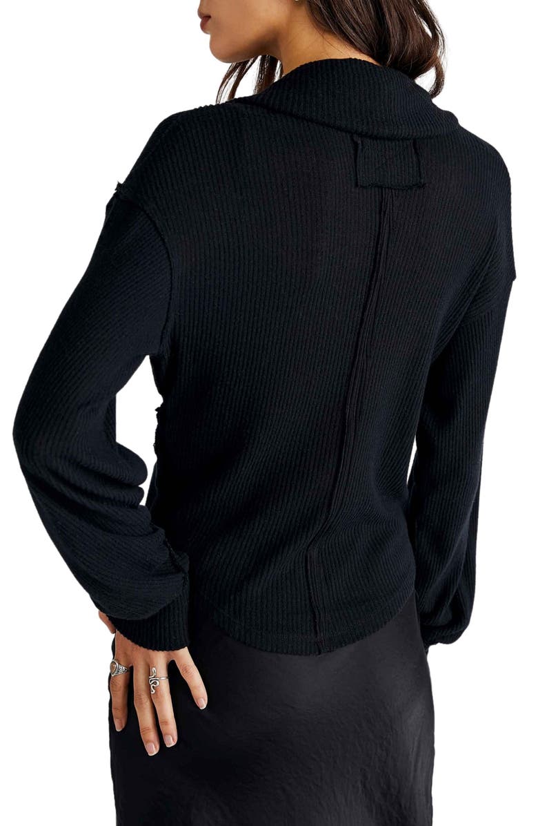 Free People Hold Me Close Rib Wrap Front Top, Alternate, color,