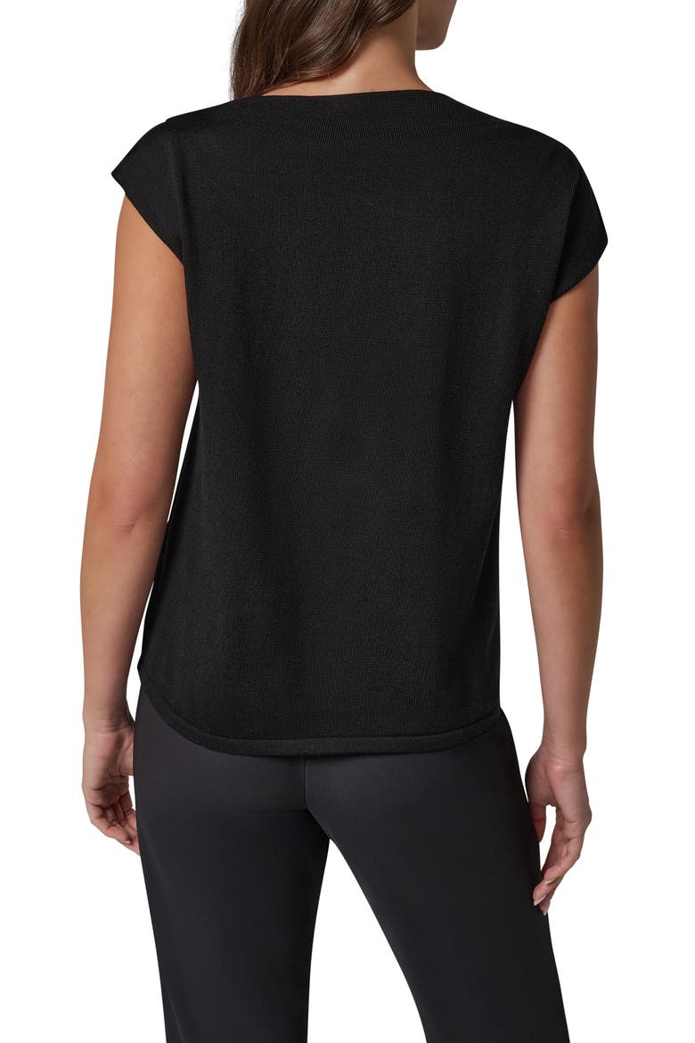 Asymmetric Extra Fine Merino Wool Sweater, Alternate, color, BLACK
