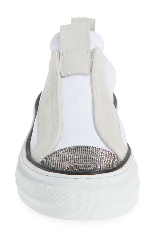 Brunello Cucinelli Sneakers With Iconic Embellishments In C001 Bianco