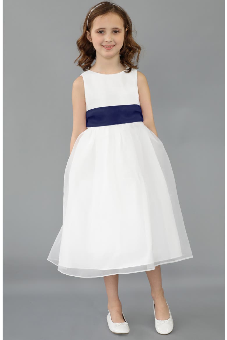 Sleeveless Organza Dress, Alternate, color, WHITE
