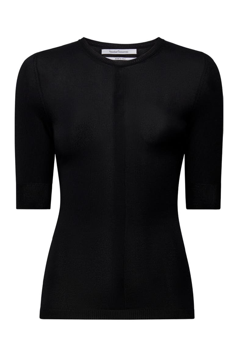 Fitted Knit Top, Alternate, color, Black
