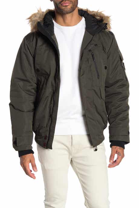 Noize Faux Fur Hooded Bomber Jacket