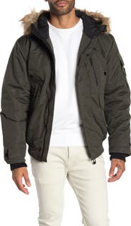 Noize Faux Fur Hooded Bomber Jacket