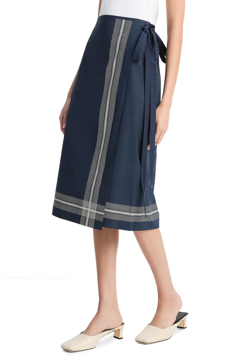Stripe Trim Wrap Skirt, Alternate, color, COASTAL/PALE CANYON