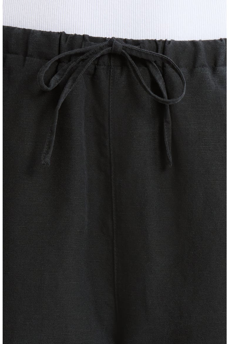 Linen Blend Straight Leg Pants, Alternate, color, BLACK