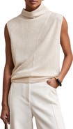 Reiss Harper Funnel Neck Sleeveless Wool Sweater