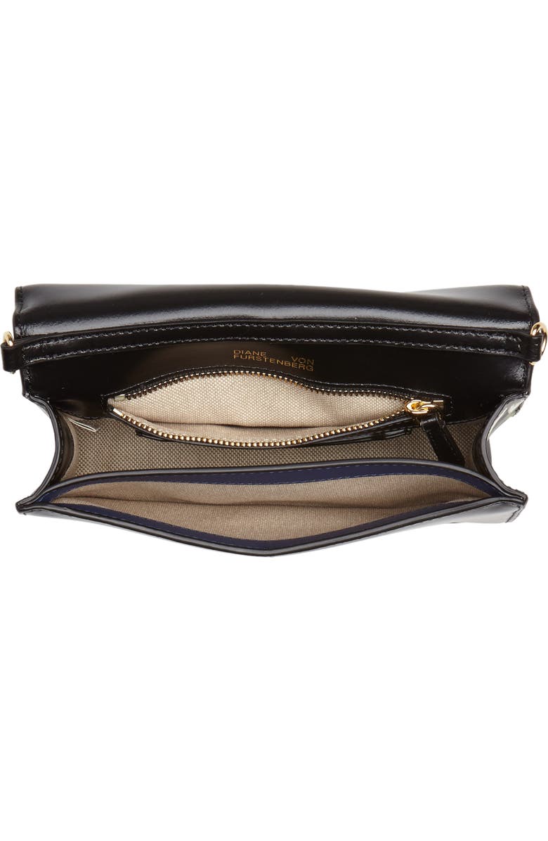 Diane von Furstenberg Soirée Leather Convertible Crossbody Bag, Alternate, color,