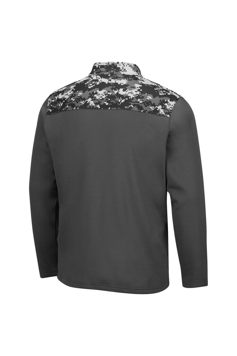 Men's Colosseum Charcoal Kansas State Wildcats OHT Military Appreciation Digi Camo Full-Zip Jacket, Alternate, color, Charcoal