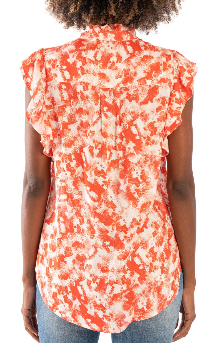 KUT from the Kloth Katalia Ruffle Cap Sleeve High-Low Button-Up Top, Alternate, color, 
