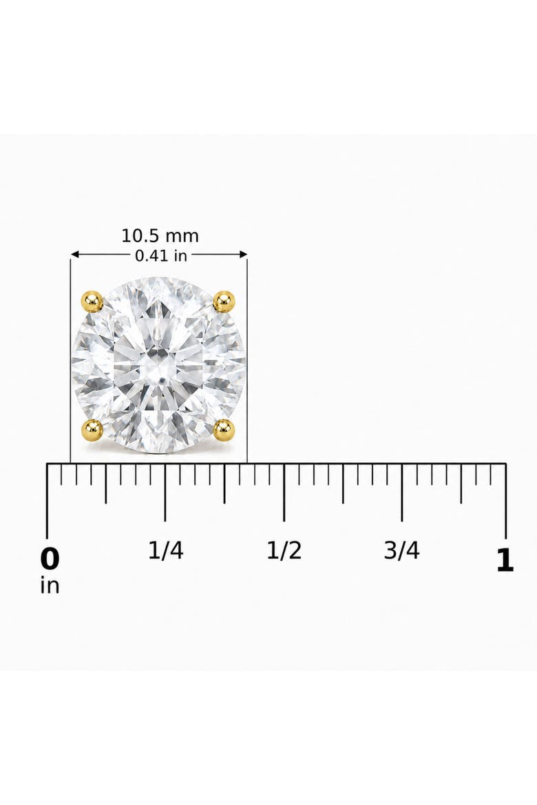 14K Gold 9.00 Cttw Lab Grown Diamond Solitaire Stud Earrings, Alternate, color, Yellow Gold