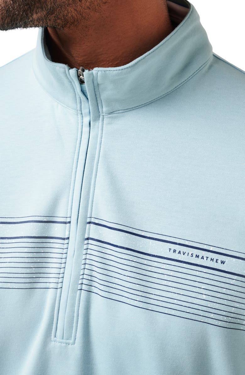 TravisMathew Upgraded Quarter Zip Sweatshirt, Alternate, color, Cory Blue