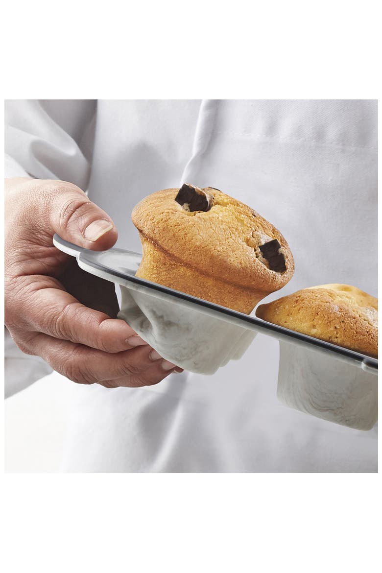 12-Count Silicone Muffin Pan, Alternate, color, MARBLE GREY