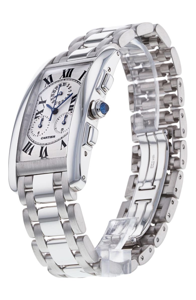 Watchfinder & Co. Cartier Preowned Tank Americaine Chronograph Bracelet Watch, 19mm, Alternate, color, 
