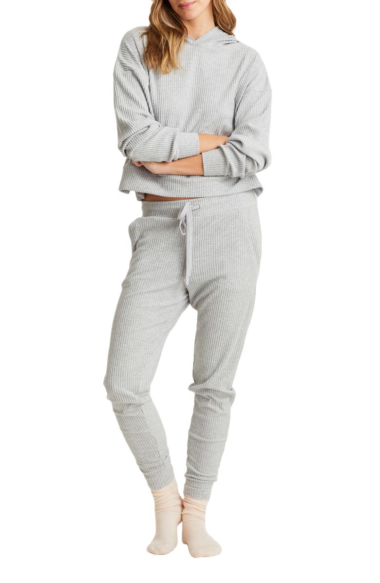 Papinelle Ribbed Crop Hoodie, Alternate, color, Grey