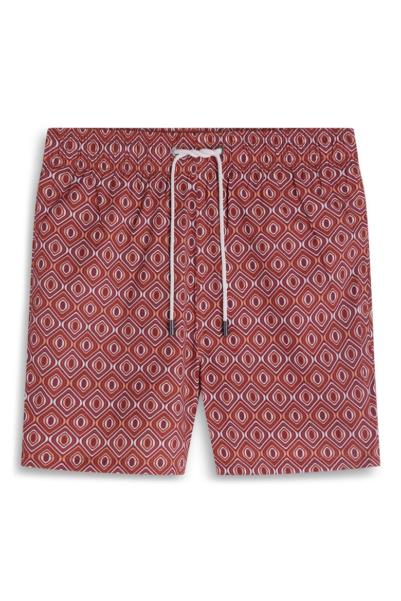 Cruz Print Swim Trunks, Alternate, color, SIENNA
