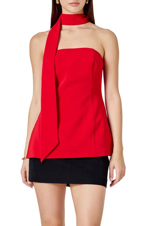 Sleeveless Choker Tie Top