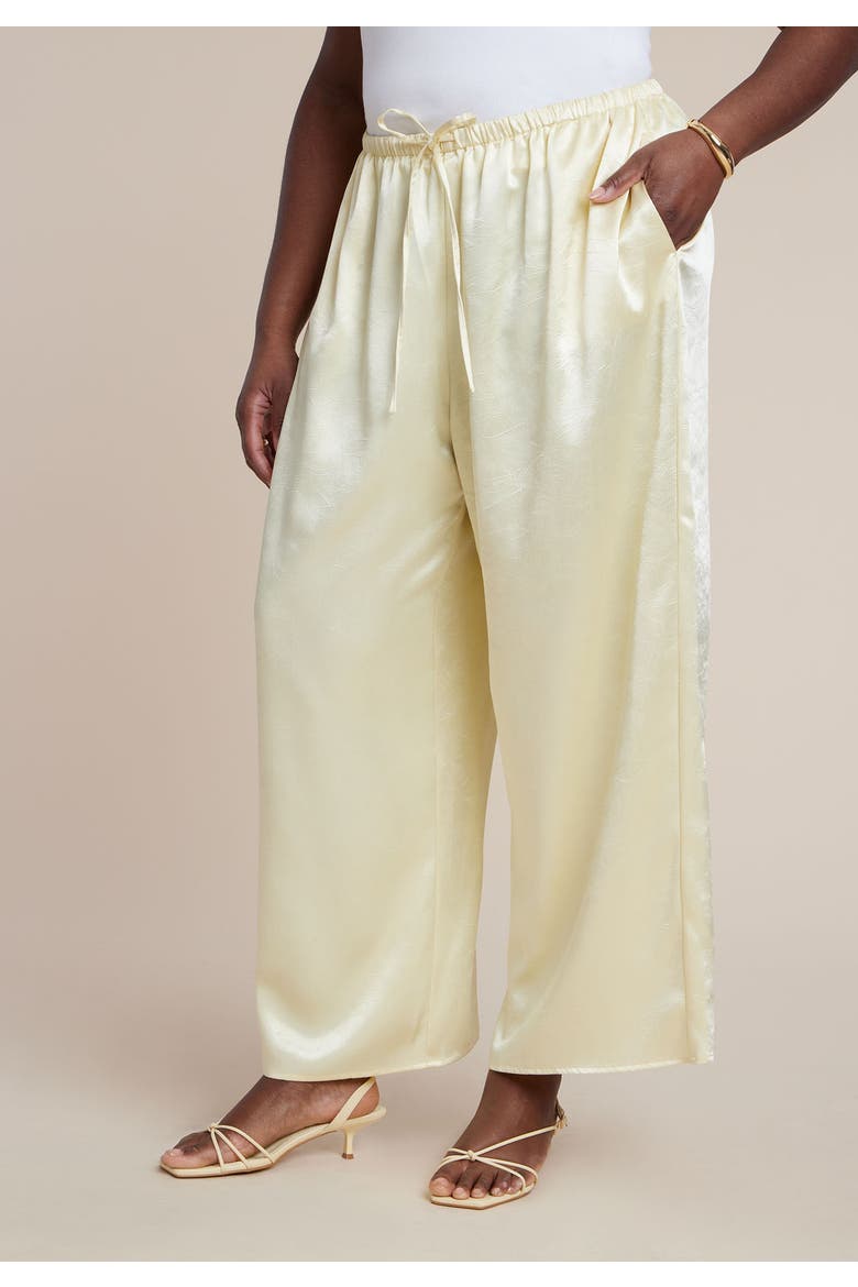 Textured Satin Wide Leg Pant, Alternate, color, GOLDEN HAZE