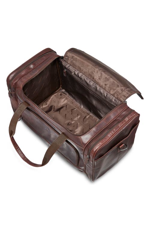 Mancini Carry-on Leather Duffle Bag In Brown