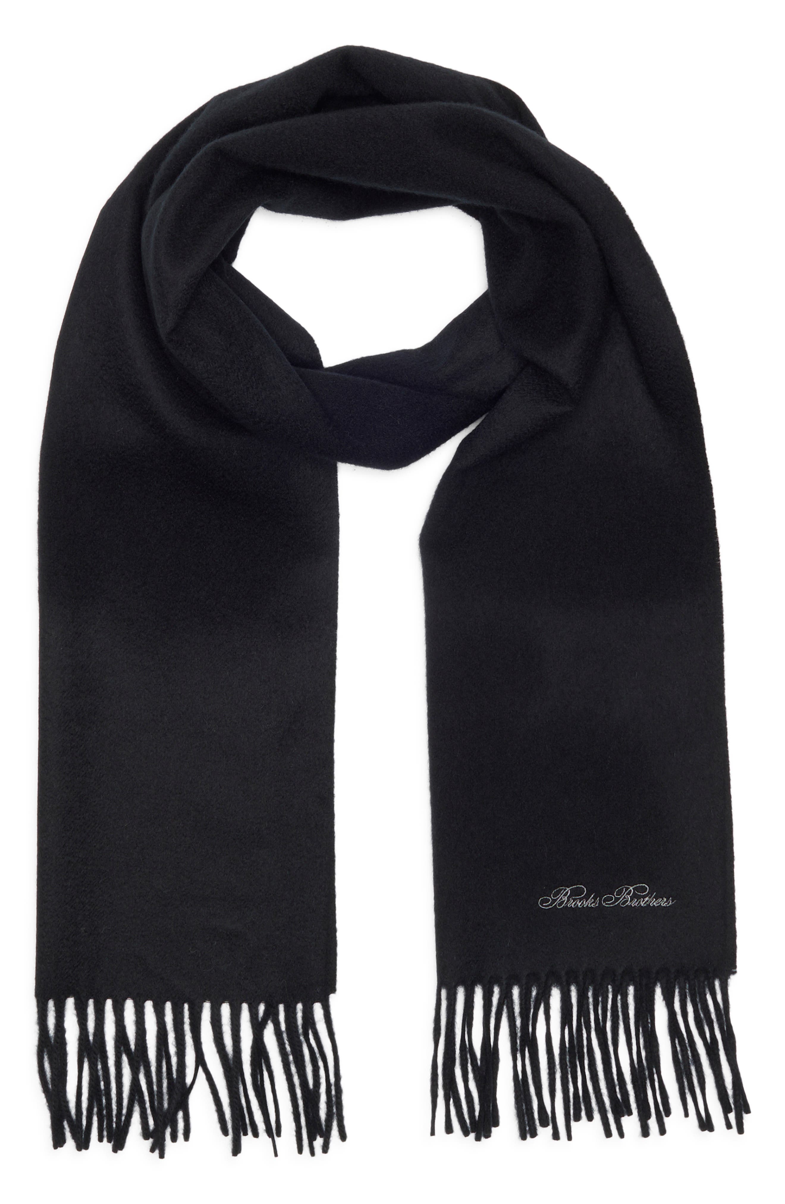 Brooks Brothers Wool &amp; Cashmere Fringed Scarf