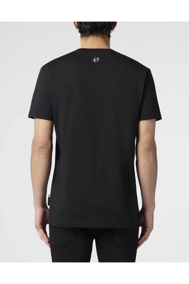 Round Neck T-Shirt College Men, Alternate, color, black