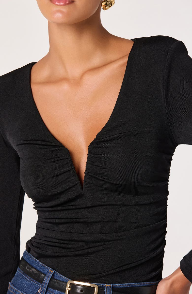 ASTR the Label Wire Ruched Top, Alternate, color, Black