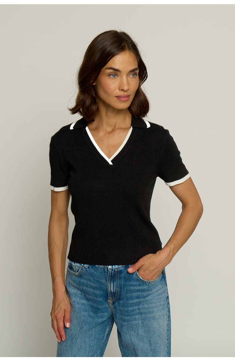 Central Park West RIBBED POLO WITH TIPPING, Main, color, 