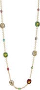BY ADINA EDEN Multi Colored Square Stone Link Necklace