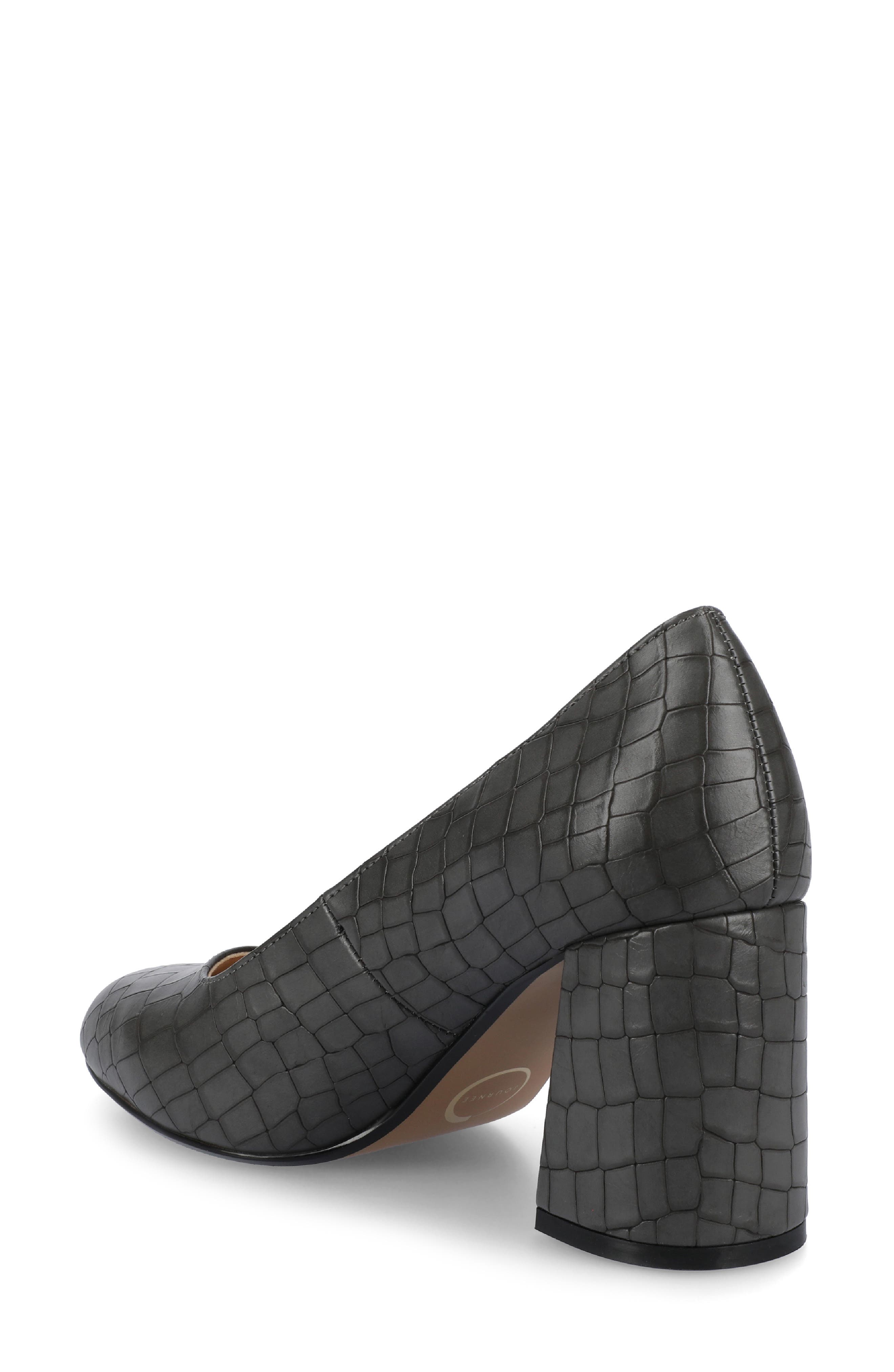 Journee Collection Seraphina Pump, Alternate, color, Charcoal Crocodile