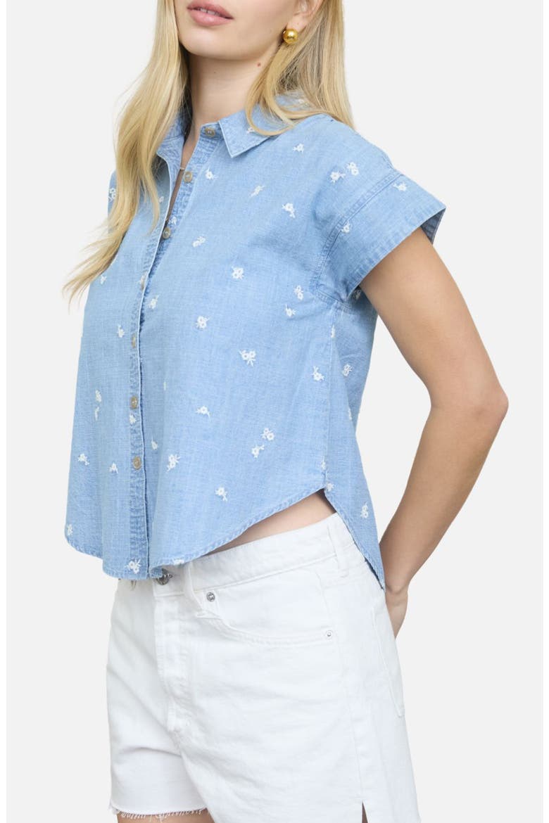 Floral Chambray Button-Up Shirt, Alternate, color, CHAMBRAY