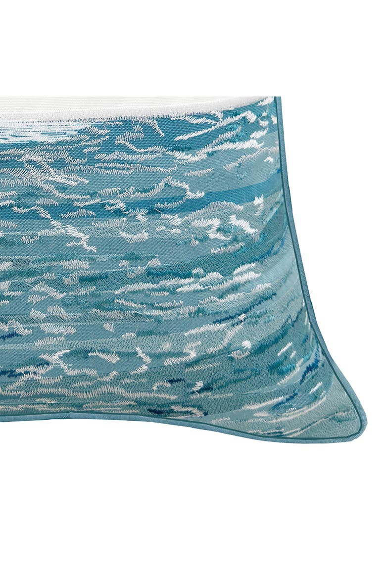 Terns and Reflections Pillow, Alternate, color, Blue