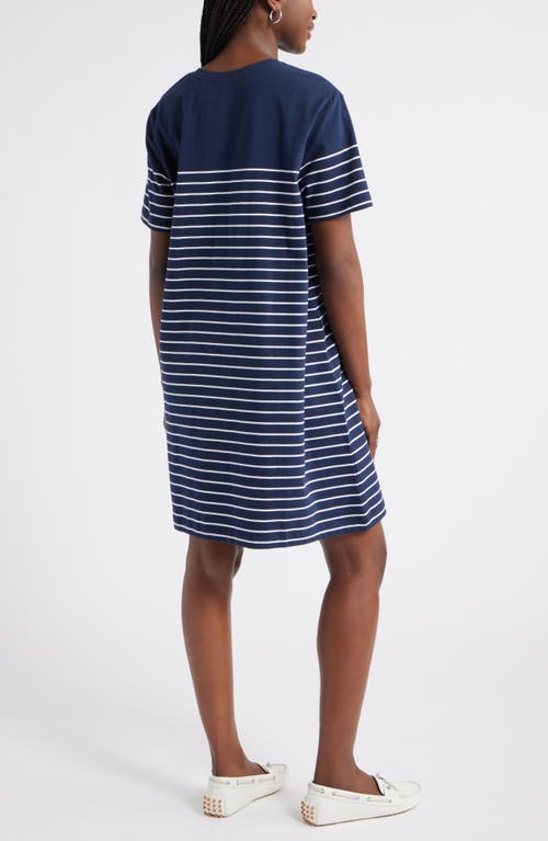 Caslon ® Patch Pocket Stripe T-shirt Dress In Blue
