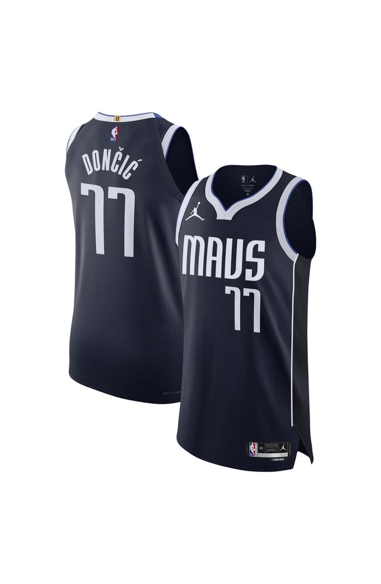 Jordan Brand Men's Jordan Brand Luka Dončić Navy Dallas Mavericks Authentic Player Jersey - Statement Edition, Main, color, 