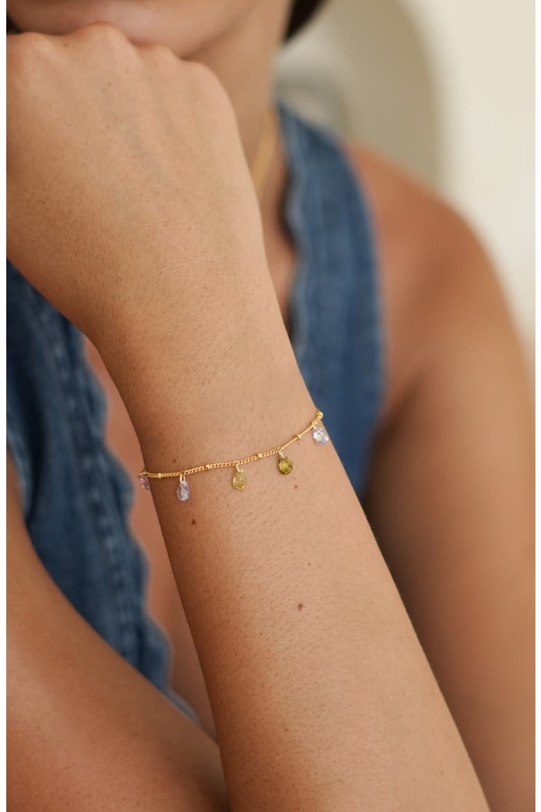 Multi Cubic Zirconia Drop Bracelet, Alternate, color, GOLD