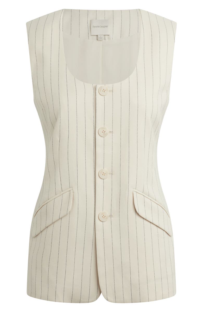 Favorite Daughter The Diana Pinstripe Vest, Alternate, color, Ivory/ Navy Pinstripe