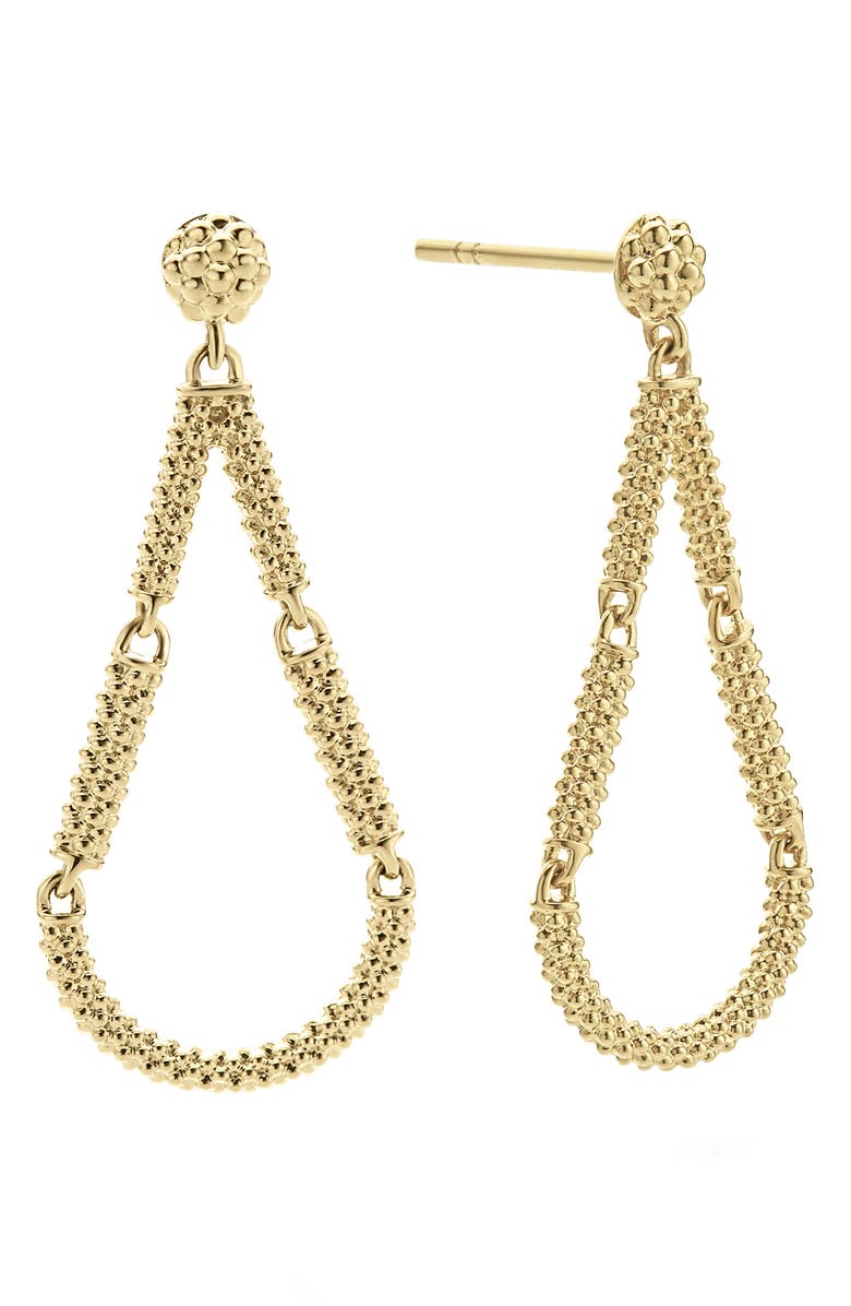LAGOS Caviar Bead Teardrop Earrings, Alternate, color, Gold