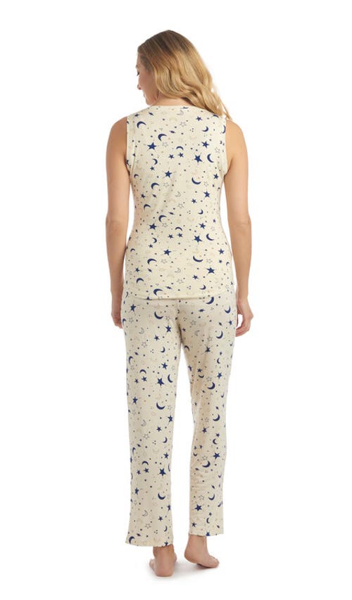 Everly Grey Joy Tank & Pants Maternity/nursing Pajamas In White