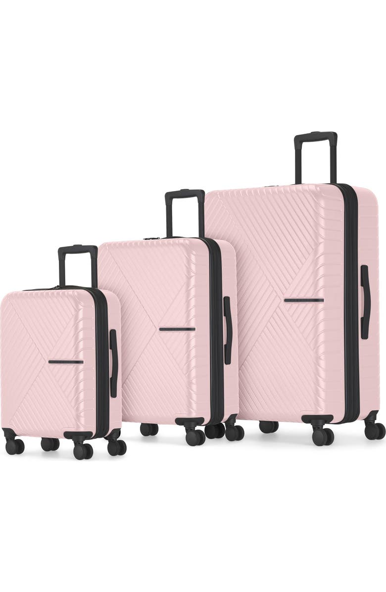 bugatti Berlin 3 Piece Hardside Luggage Set with Expansion, Main, color, Pink