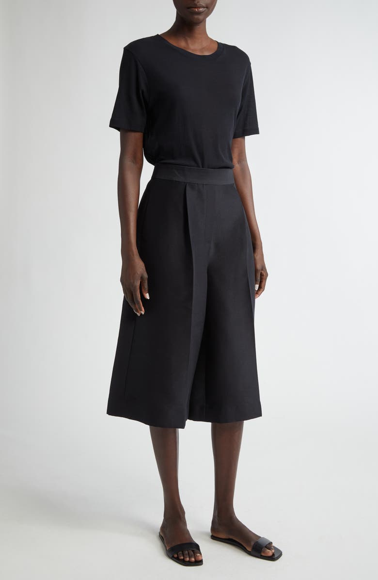 GIA STUDIOS Corine Pleated Twill Trouser Shorts, Alternate, color, 