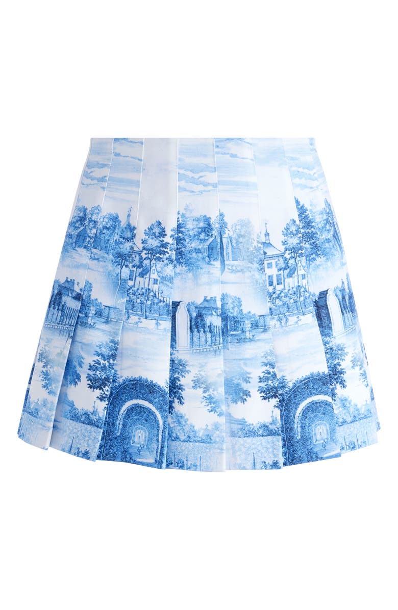 Alice + Olivia Carter Toile Print Pleated Miniskirt, Alternate, color,